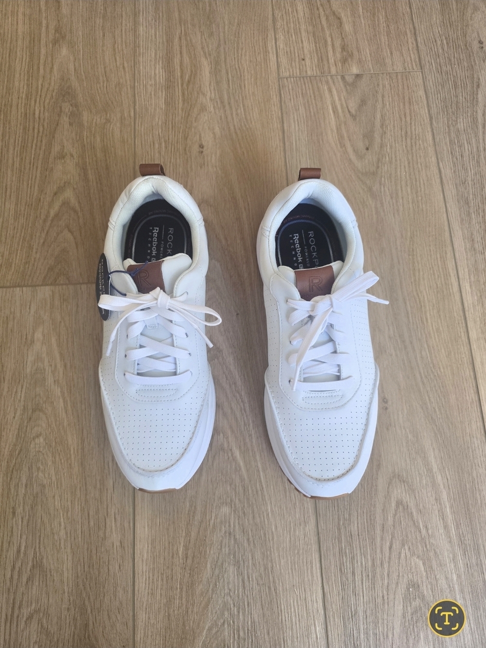 Rockport White Men's Perforated Leather Sneakers